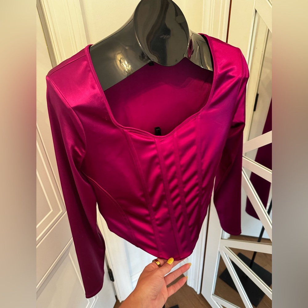 EXPRESS Women’s Pink Satin Corset Top, NWOT, Large